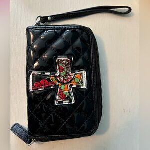 Black quilted wallet/wristlet